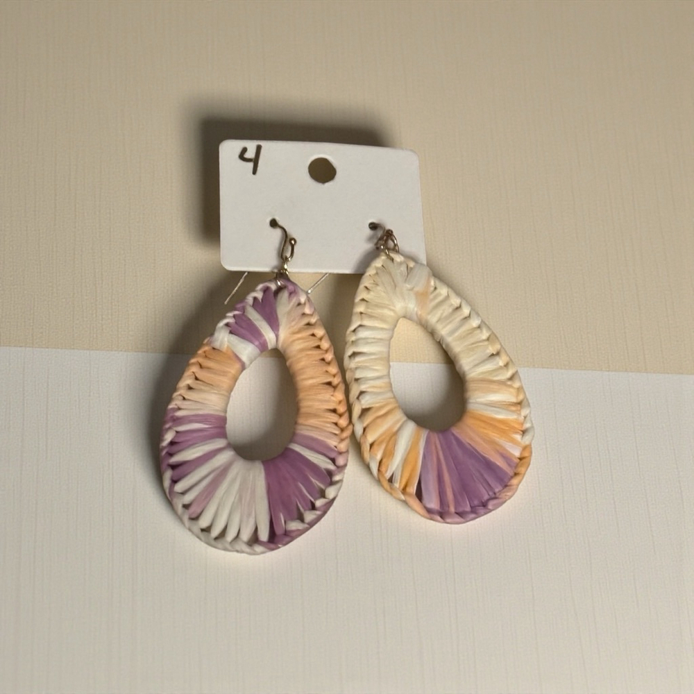 Teardrop Woven Earrings NWOT